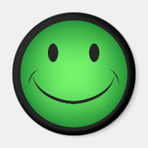 Ímã verde do smiley face imã