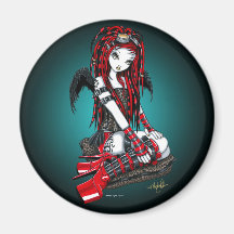 Ímã vermelho "carmesim" do anjo do gótico do Cyber Imã De Geladeira