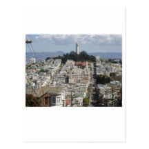 Imagem cénico da torre de Coit Cartao Postal