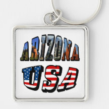 Imagem da arizona e de bandeira dos EUA texto Chaveiro