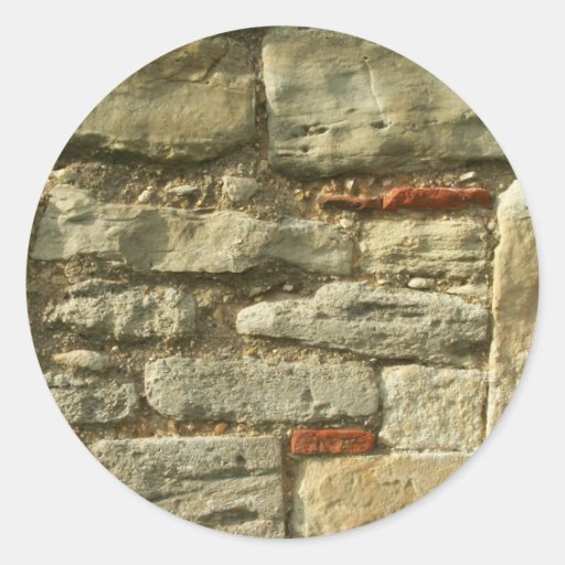 Imagem da parede de pedra adesivos em formato redondos