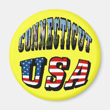 Imagem de Connecticut e de bandeira dos EUA texto