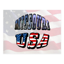 Imagem de Missouri e texto dos EUA Cartoes Postais