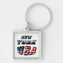 Imagem de New York e texto dos EUA Chaveiro