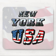 Imagem de New York e texto dos EUA Mousepads