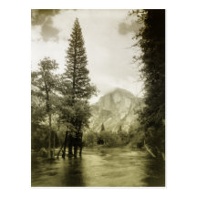 Imagem do vintage do parque nacional de Yosemite Cartão Postal