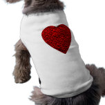 Imagem vermelha brilhante do coração camisetas para cães