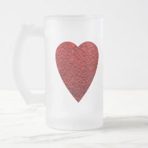Imagem vermelha brilhante do coração caneca