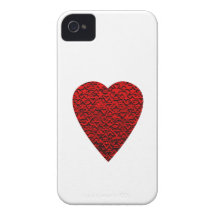 Imagem vermelha brilhante do coração capa iPhone 4