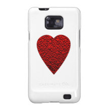 Imagem vermelha brilhante do coração capas para galaxy s2
