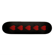 Imagem vermelha brilhante do coração skateboard