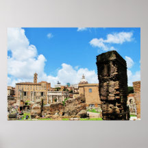 Imagens panorâmicos das colunas de ruínas velhas,  pôsteres