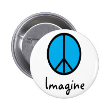 Imagine o símbolo de paz AZUL Boton