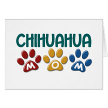 Impressão 1 da pata da mamã da CHIHUAHUA Cartoes