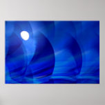 Impressão abstrato azul do poster de Digitas do ma