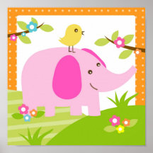 Impressão animal da arte da parede do berçário da 