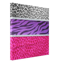 Impressão animal do diamante feminino impressão de canvas envolvidas