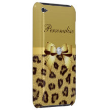 Impressão, arco & diamante do leopardo personaliza capa iPod touch