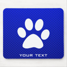 Impressão azul da pata mousepads