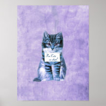 Impressão bonito super do gato - poster