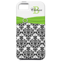 Impressão branca do iPhone 5 do damasco do preto d iPhone 5 Capas