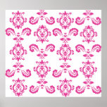 Impressão cor-de-rosa barroco