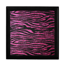 Impressão cor-de-rosa e preto da zebra que bling ( estojo para jóia
