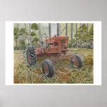 impressão da arte da pintura do trator de fazenda