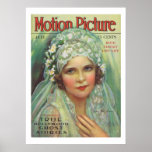 Impressão da capa de revista do filme do vintage d