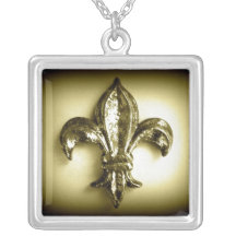 Impressão da flor de lis do tom do Sepia Bijuteria Personalizada