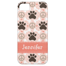 Impressão da pata dos cães do amor da paz capa iPhone 5 Case-Mate