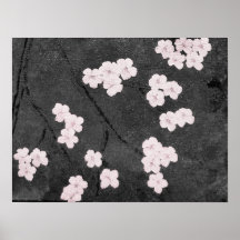 Impressão das flores de cerejeira