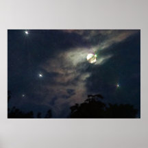 Impressão de Photograhy das estrelas da lua do céu