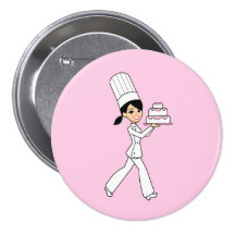Impressão do cozinheiro chefe da menina botons