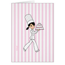 Impressão do cozinheiro chefe da menina cartão