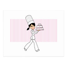 Impressão do cozinheiro chefe da menina cartão postal