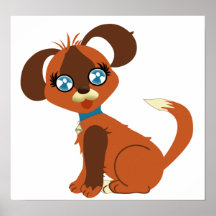 Impressão do filhote de cachorro de Toon do carame