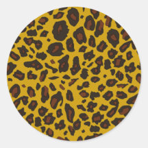 Impressão do leopardo adesivo em formato redondo