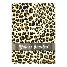 impressão do leopardo convites personalizados