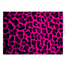 Impressão do leopardo do rosa quente cartao
