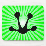 Impressão do pé do sapo; verde mousepads