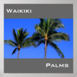 Impressão do poster das palmas de Waikiki