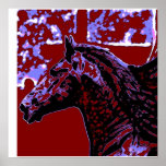 Impressão do poster do cavalo do pop art