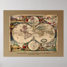 Impressão do poster do mapa de Velho Mundo de Just