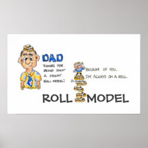 Impressão do poster do modelo do rolo do pai