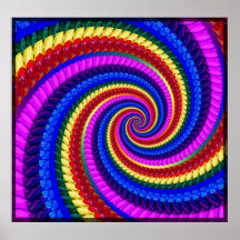 Impressão do poster - teste padrão do Fractal do r
