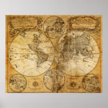 Impressão do século XVII do poster do mapa de Velh