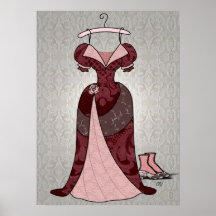 Impressão do vestido do Victorian