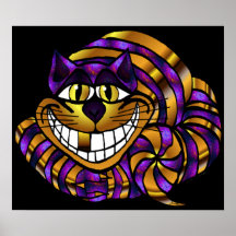Impressão dourado do gato de Cheshire