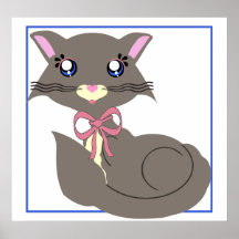 Impressão enevoado de Toon do gatinho